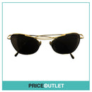 Thin Gold Frame Cat eye Sunglasses With Reflective Lens RRP £325