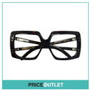 No Lens Deep Brown Tortoiseshell Oversized Frame Glasses With Two Arm Detail RRP £325
