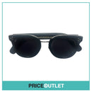 Black Pilot Frame Sunglasses With Silver Trim Detail RRP £325