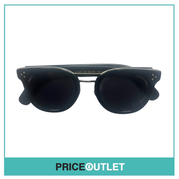 Black Pilot Frame Sunglasses With Silver Trim Detail RRP £325