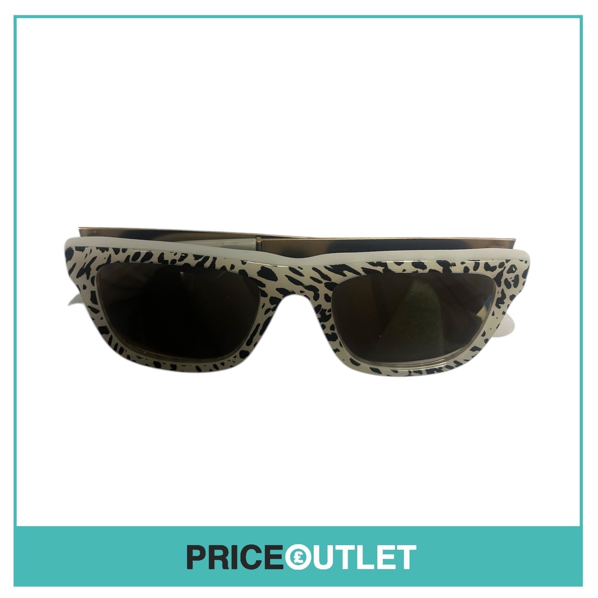 Animal Black & Pearlescent White Print Sunglasses With Reflective Lens RRP £325