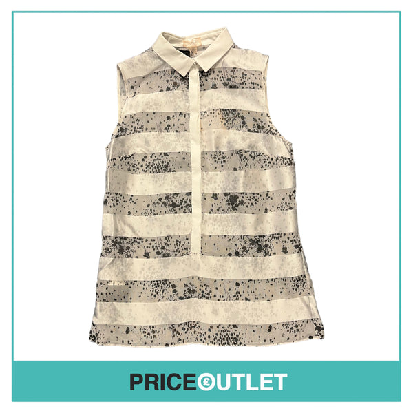 Giambattista Valli - White and Grey Sleeveless Shirt - Size XXS - BRAND NEW WITH TAGS