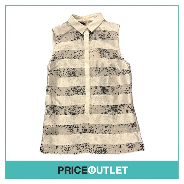 Giambattista Valli - White and Grey Sleeveless Shirt - Size XS - BRAND NEW WITH TAGS