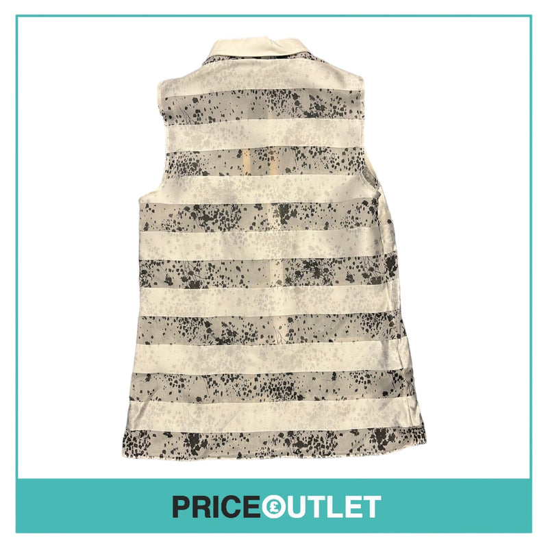 Giambattista Valli - White and Grey Sleeveless Shirt - Size XS - BRAND NEW WITH TAGS