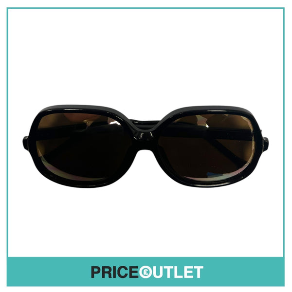 Black Frame Oversized Sunglasses With Reflective Lens RRP £325