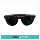 Kangai Optic Brown Leather Frame Sunglasses With Brown Tortoiseshell Print Arms RRP £325