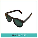 Kangai Optic Brown Leather Frame Sunglasses With Brown Tortoiseshell Print Arms RRP £325