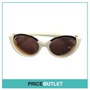White Frame Sunglasses With Rose Gold Detail & Pink Reflective Lens RRP £325
