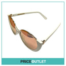 White Frame Sunglasses With Rose Gold Detail & Pink Reflective Lens RRP £325