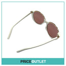 White Frame Sunglasses With Rose Gold Detail & Pink Reflective Lens RRP £325