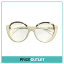 No Lens White Frame Glasses With Rose Gold Detail RRP £325