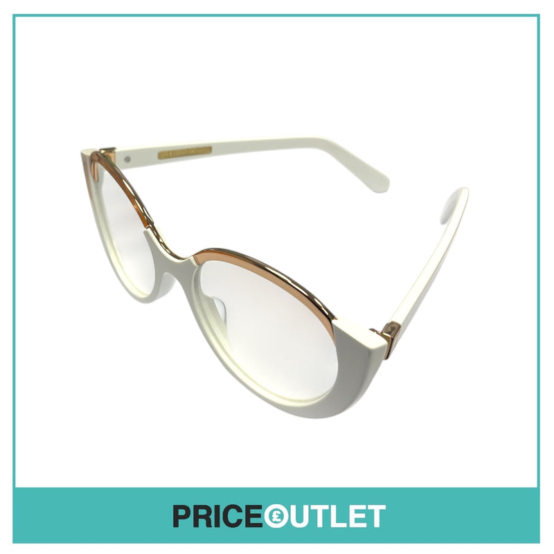 No Lens White Frame Glasses With Rose Gold Detail RRP £325