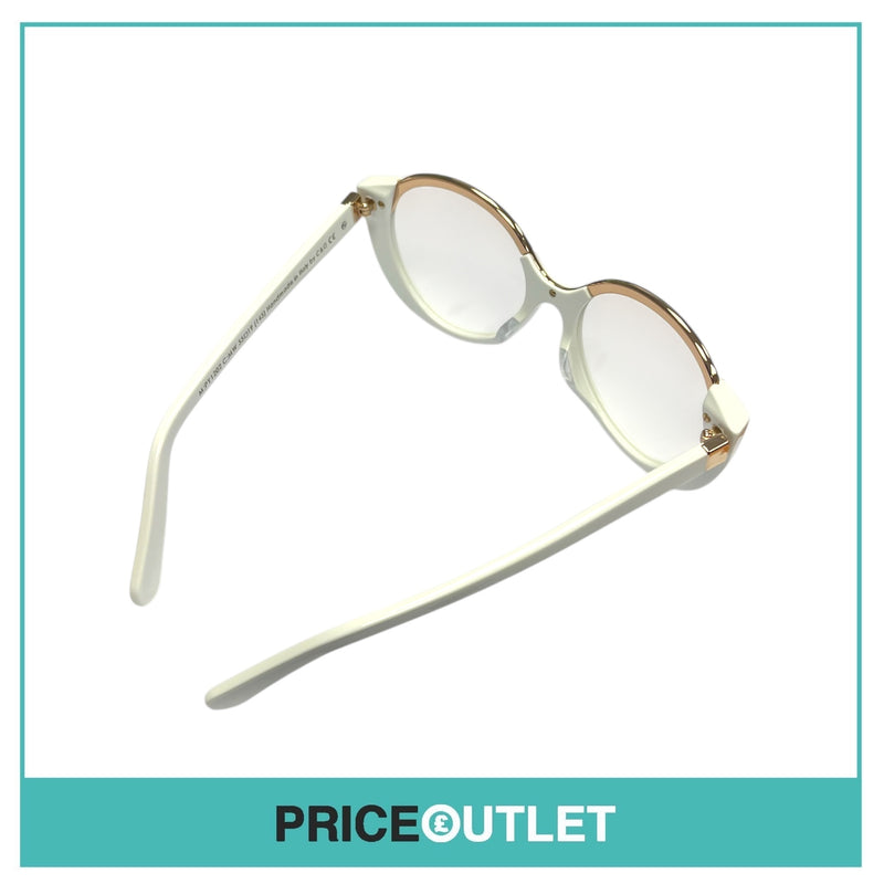 No Lens White Frame Glasses With Rose Gold Detail RRP £325