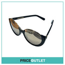 Black Frame Sunglasses With Rose Gold Detail & Reflective Lens RRP £325