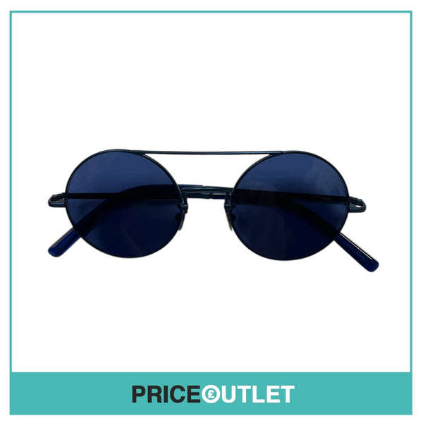 Blue Frame Pilot Round Sunglasses With Blue Lens RRP £325