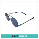 Blue Frame Pilot Round Sunglasses With Blue Lens RRP £325