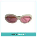 White Round Frame Sunglasses With Pink Tint Lens RRP £325