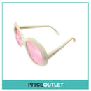 White Round Frame Sunglasses With Pink Tint Lens RRP £325