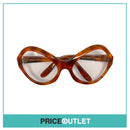 Clear Lens Orange Tortoiseshell Round Oversized Frame Glasses RRP £325