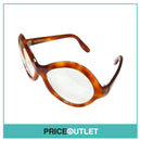 Clear Lens Orange Tortoiseshell Round Oversized Frame Glasses RRP £325