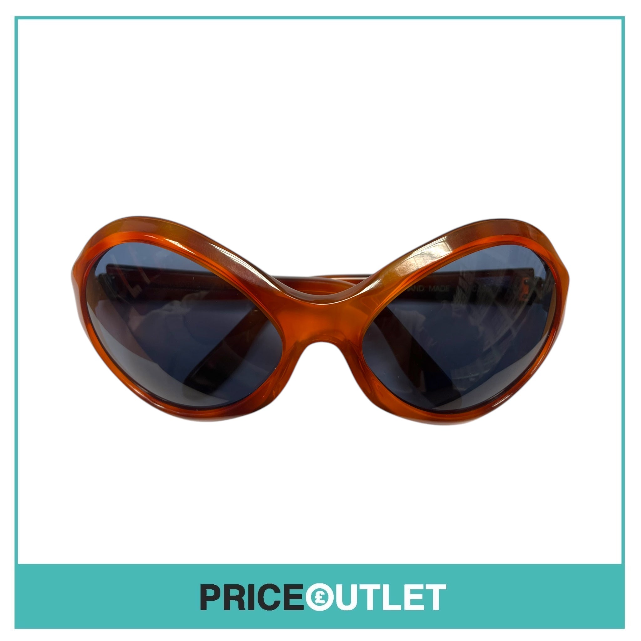 Orange Tortoiseshell Round Oversized Frame Sunglasses RRP £325