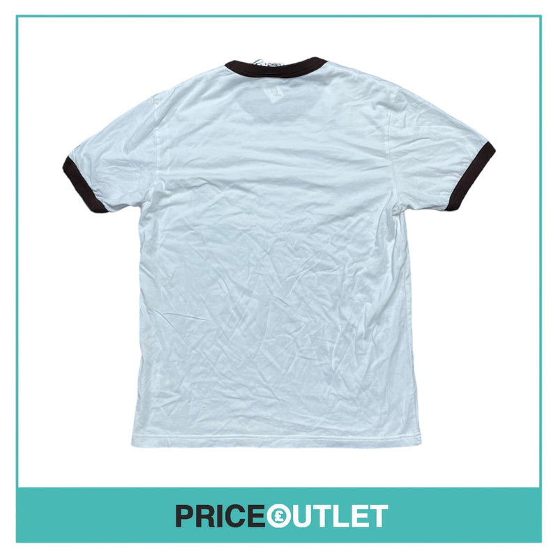 Bisley - Brown Trimmed White T-Shirt - Size M  - BRAND NEW WITH TAGS