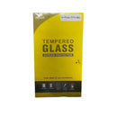 Yellow packaging of a tempered glass screen protector for iPhone 15 Pro Max on a white background
