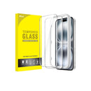 Tempered glass screen protector with yellow packaging on a white background