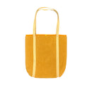 Yellow tote bag with a plain background