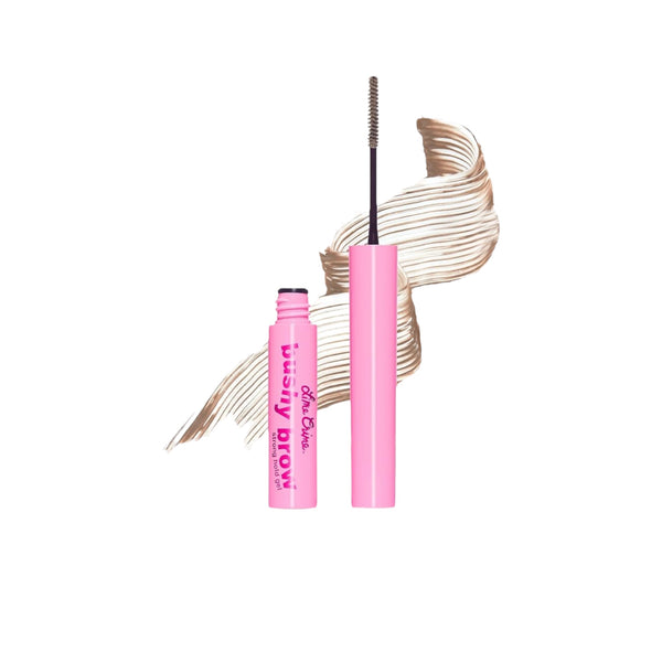 Pink mascara with wand on a white background
