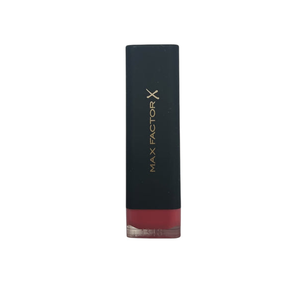 Max Factor lipstick with black casing and red lipstick on a white background