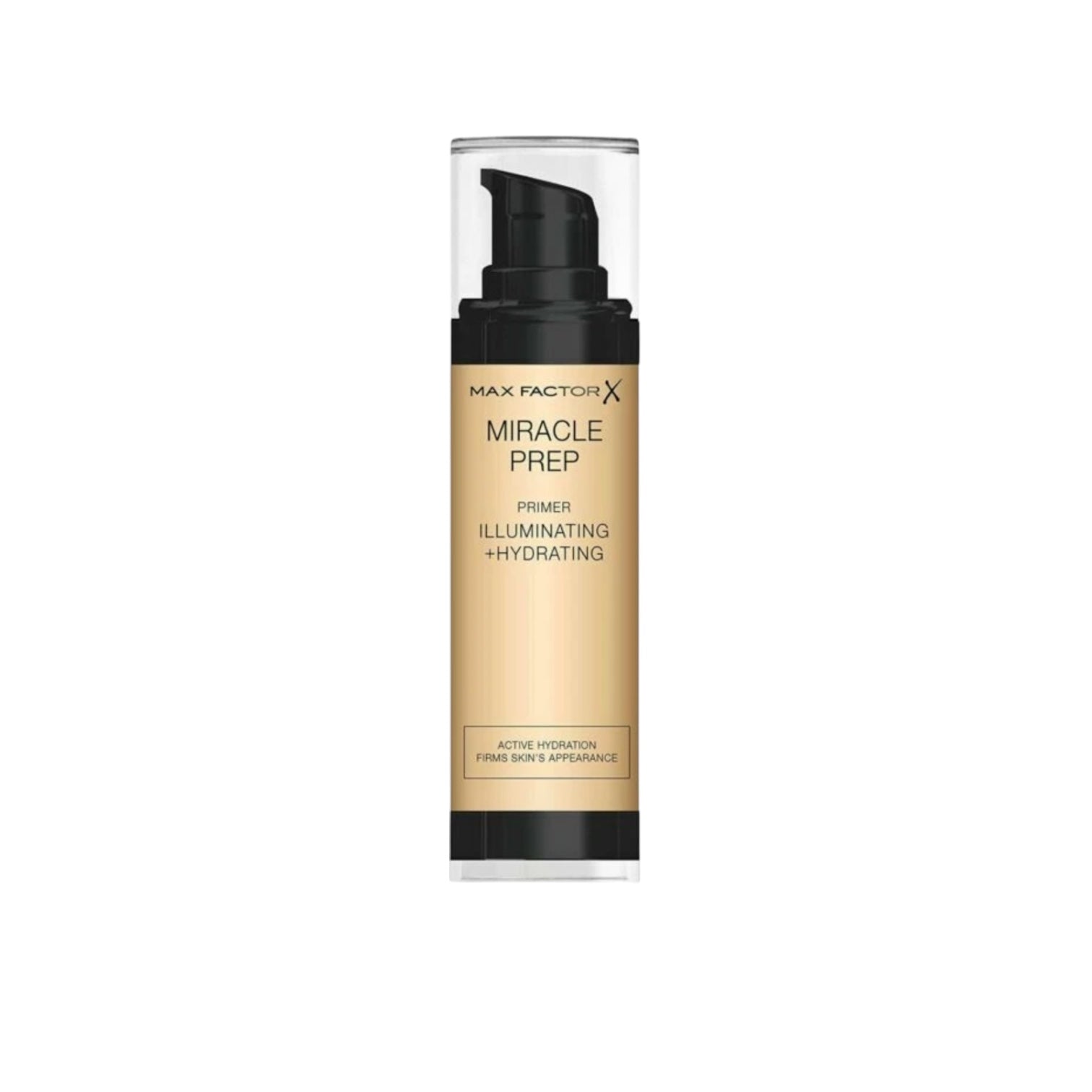 Max Factor Miracle Prep primer bottle on a white background
