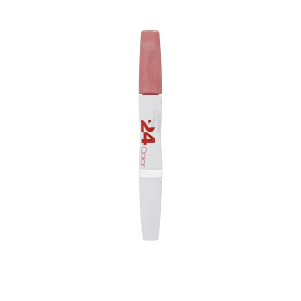Lipstick with a white casing and red '24' logo on a white background