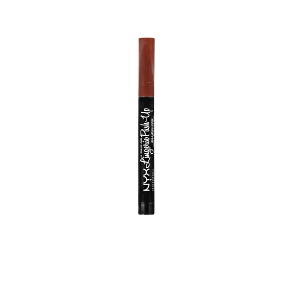 NYX lip pencil with brown tip on a white background