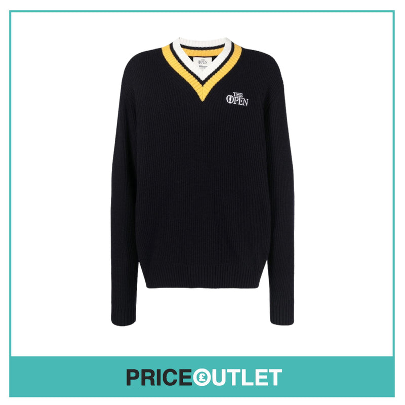 Manors Golf 'The Open' V Neck Jumper - Navy - BRAND NEW WITH TAGS
