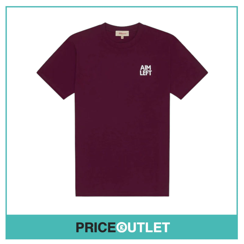 Manors Golf Big Slice T-Shirt Burgundy - BRAND NEW WITH TAGS