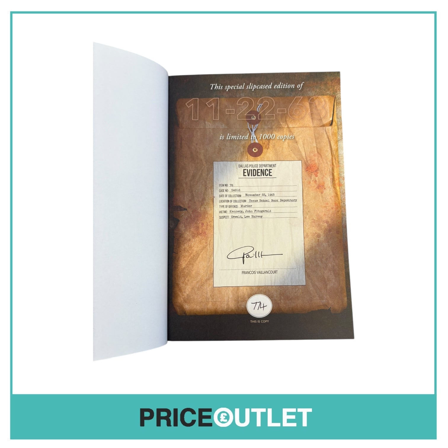 11-22-63 Stephen King Book Slipcase - PS Publishing Signed Francois Vaillancourt - 774/1000