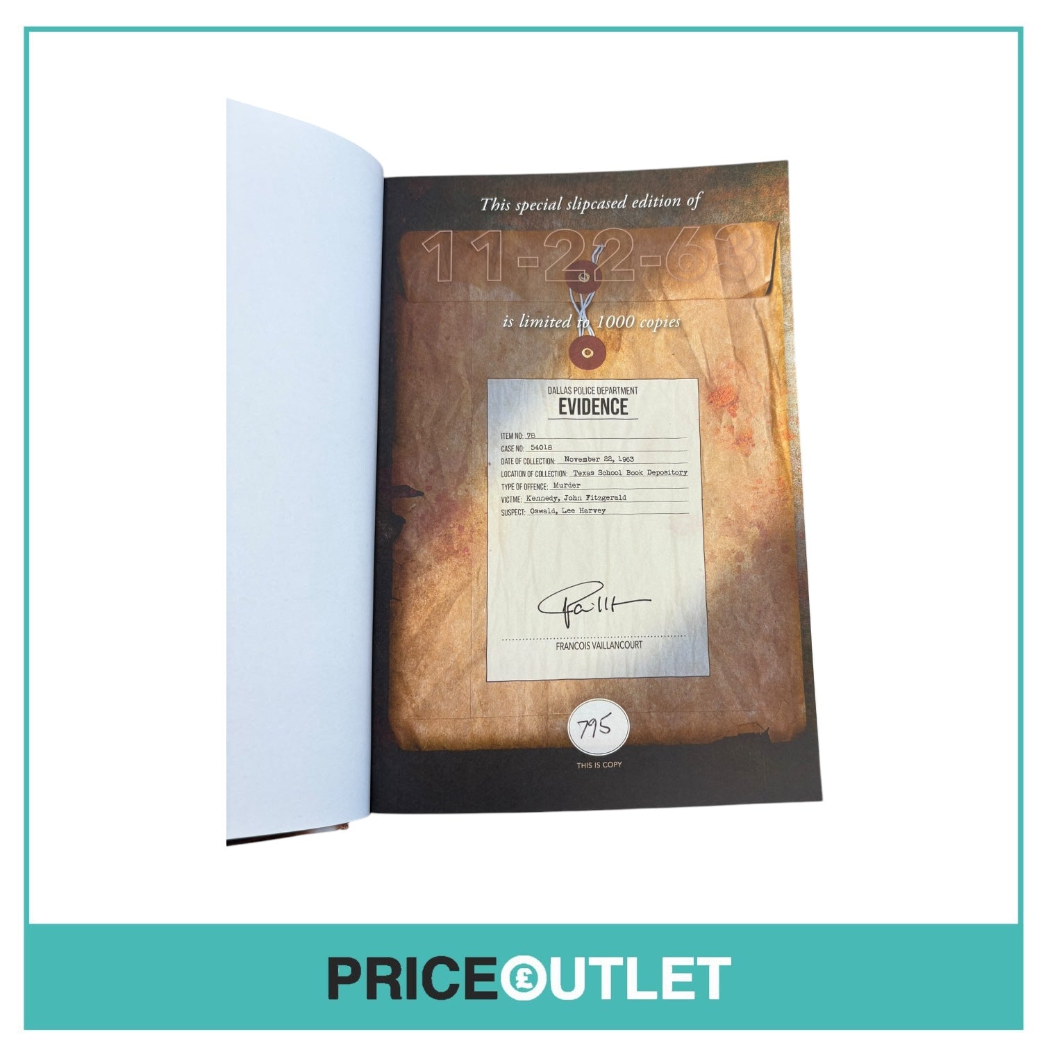 11-22-63 Stephen King Book Slipcase - PS Publishing Signed Francois Vaillancourt - 795/1000