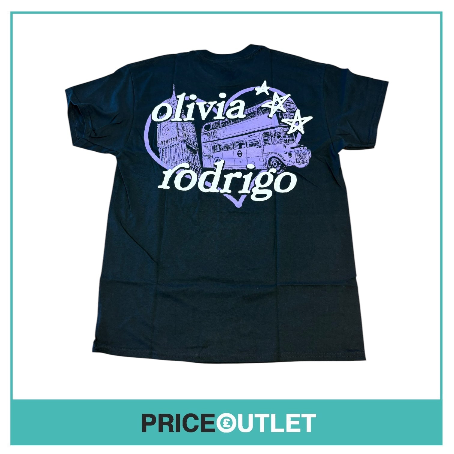 Olivia Rodrigo GUTS Tour London Merch. - L "spill ur GUTS in london" Black T-shirt