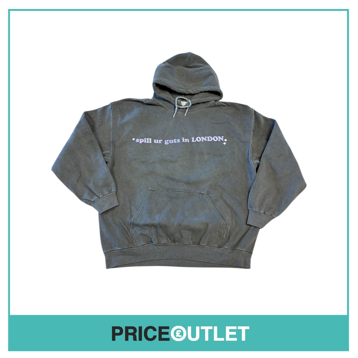 Olivia Rodrigo GUTS Tour... "spill ur guts in LONDON" Charcoal Hoodie - XL