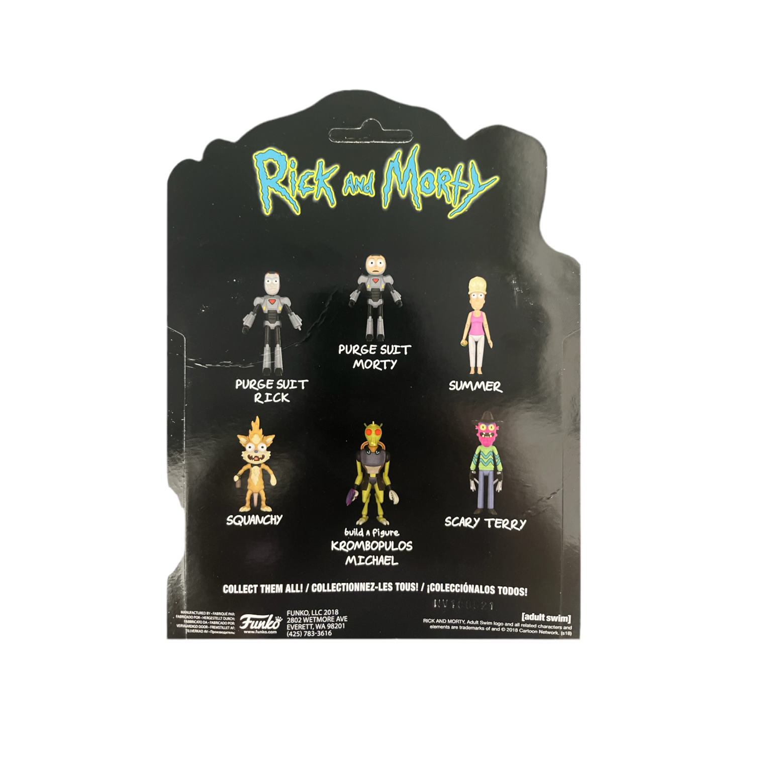 purge suit rick action figure packaging on a white background