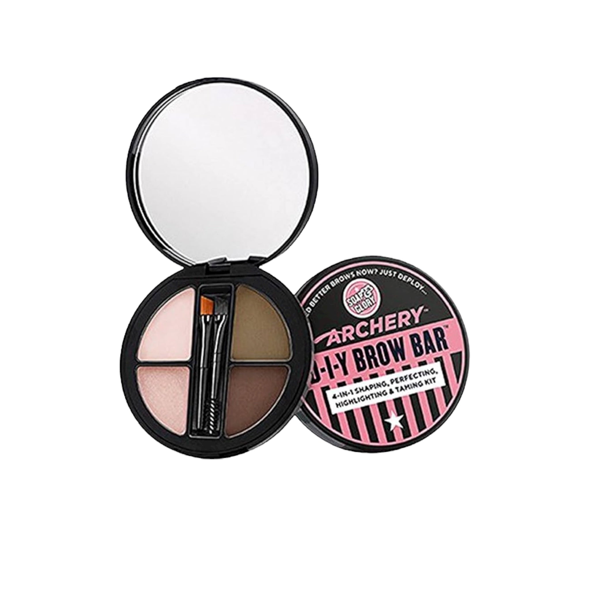 Makeup kit with mirror and applicator, featuring 'Archery' branding on a white background.