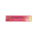 Lip injection product packaging with pink and yellow design on a white background