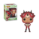 Funko Pop! vinyl figure of Tricera Ops from Fortnite next to its packaging on a white background
