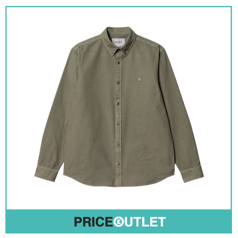 Carhartt WIP L/S Madison Fine Cord Shirt - Yucca / White - M - BRAND NEW WITH TAGS