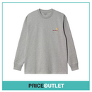 Carhartt WIP L/S American Script T-Shirt - Ash Heather - M - BRAND NEW WITH TAGS