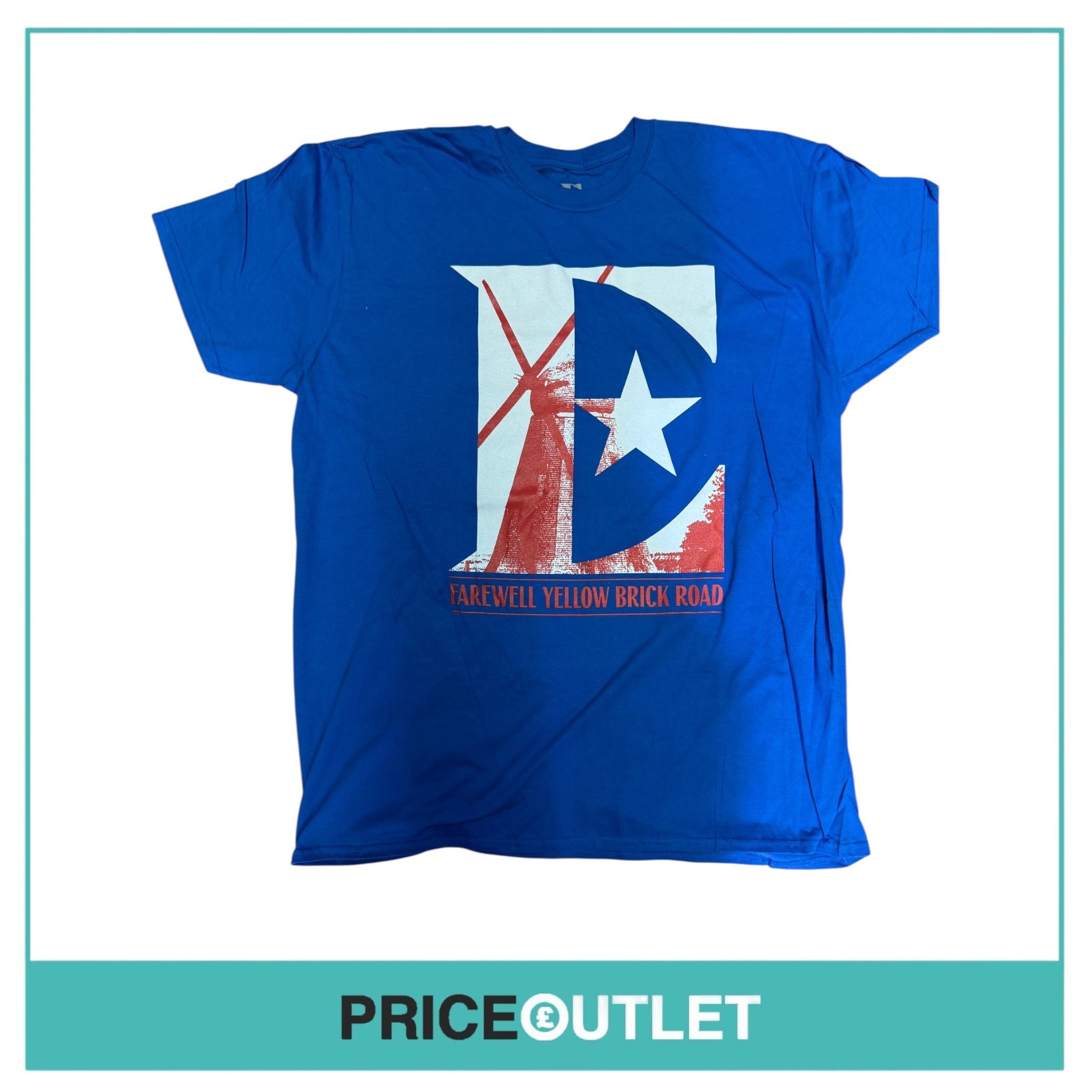 Elton John - yellow brick road farewell tour (netherlands) blue tee (medium)