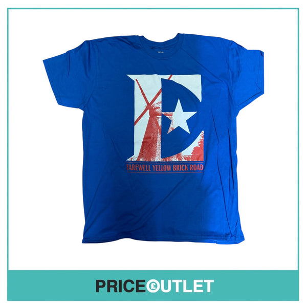 Elton John - yellow brick road farewell tour (netherlands) blue tee (xxl)