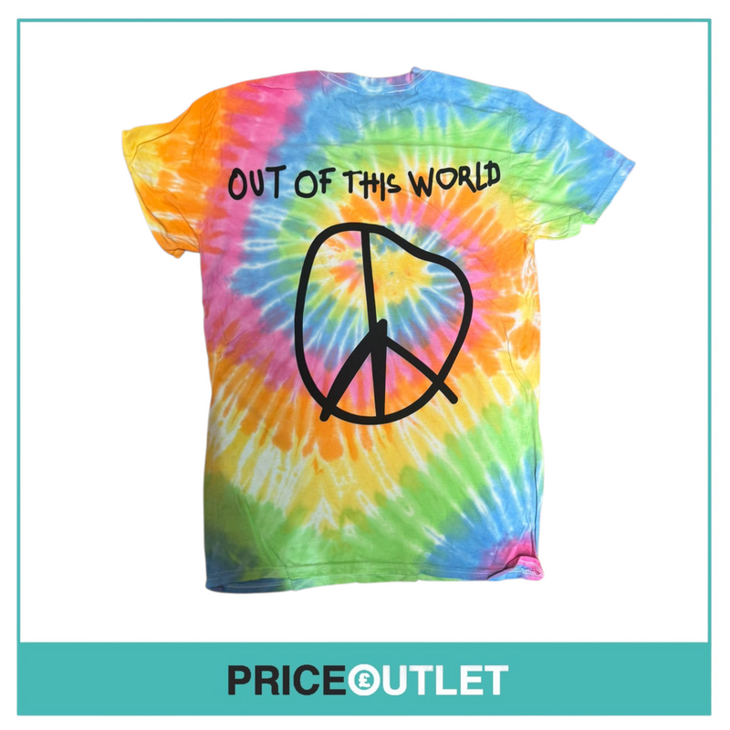 Travis scott - Astro world - thrills and chills - multi coloured tie dyed t-shirt (xxl)