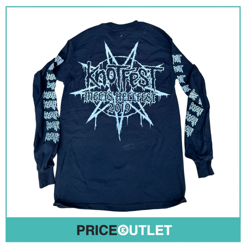 Knotfest meets hellfest 2019 long sleeve black t-shirt (xl)